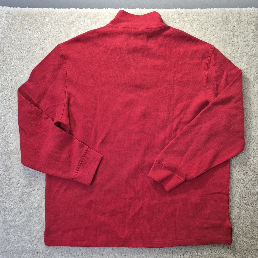 Polo Ralph Lauren Sweatshirt Mens 2XL Red 1/4 Zip Pullover Preppy Academia New